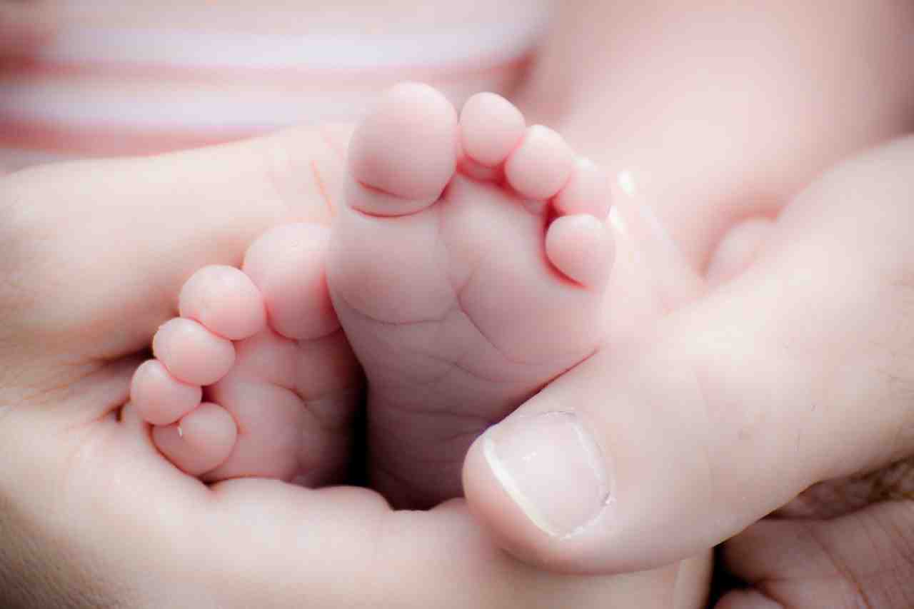 bébé, pieds, pieds de bébé